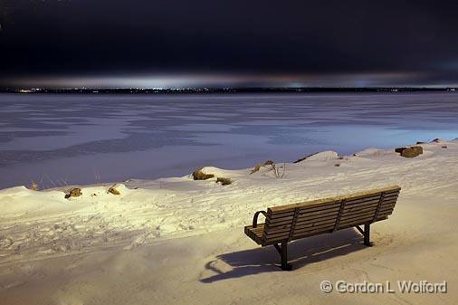 Bench Beside A Frozen River_12127-31.jpg - Photographed at Ottawa, Ontario - the capital of Canada.